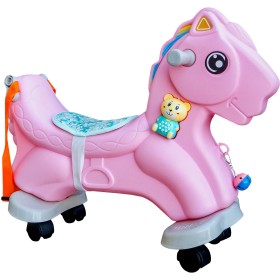 Aga4Kids Plastový houpací koník 2v1 DS3802 Růžový