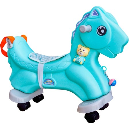 Aga4Kids Plastový houpací koník 2v1 DS3802 Modrý