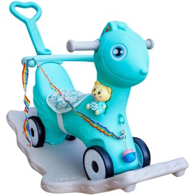 Aga4Kids Plastový houpací koník 2v1 DS3803 Modrý
