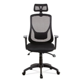 Kancelářská židle, synchronní mech., černá MESH, plast. kříž