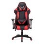 Kancelářská židle houpací mech., černá + červená koženka, plast. kříž