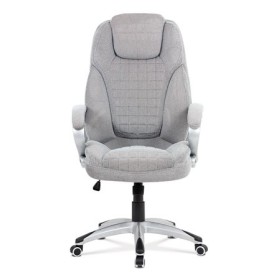 Kancelářská židle, šedá látka, kříž plast stříbrný, houpací mechanismus