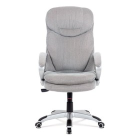 Kancelářská židle, šedá látka, kříž plast stříbrný, houpací mechanismus