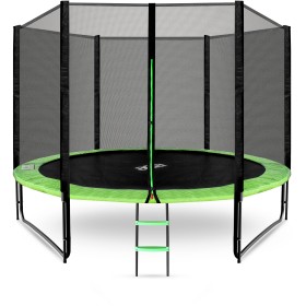 Aga SPORT PRO Trampolína 305 cm Světle zelená + ochranná síť + žebřík
