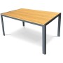 Stůl zahradní 150x90x73, deska polywood v dekoru dubu, šedá kovová konstrukce