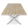 Stůl zahradní 180x100x75, deska polywood v dekoru světlého dubu, hliníková konstrukce, béžová barva