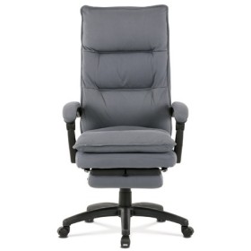 Kancelářské křeslo s podnožkou, potah šedá látka, PC mechanismus s aretací