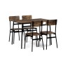 Set jídelní (1+4), MDF dekor staré dřevo, černý kov