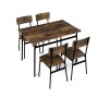 Set jídelní (1+4), MDF dekor staré dřevo, černý kov