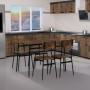 Set jídelní (1+4), MDF dekor staré dřevo, černý kov