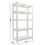 Aga 2x Kovový regál 180x90x30 cm 5 polic