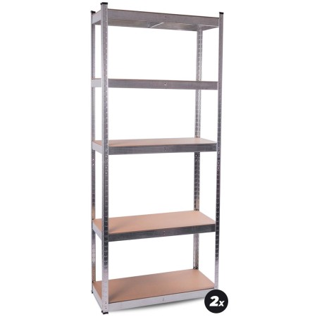 Aga 2x Kovový regál 174x75x30 cm 5 polic