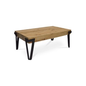 Konferenční stolek, 112x62x43 cm, deska MDF, dekor divoký dub, kov - černý mat