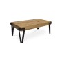 Konferenční stolek, 112x62x43 cm, deska MDF, dekor divoký dub, kov - černý mat