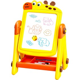 Aga4Kids Dětská tabule na fixy 2v1 Žlutá