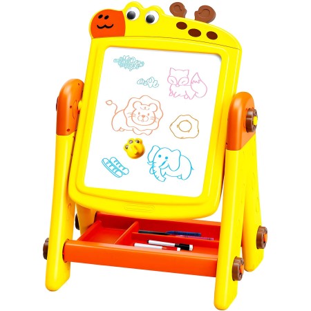 Aga4Kids Dětská tabule na fixy 2v1 Žlutá