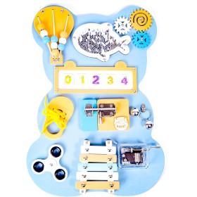 Aga4Kids Montessori dřevěná tabule Medvěd Modrý