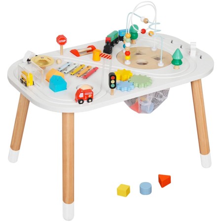 Aga4Kids Dětský montessori stůl s aktivitami a vláčkodráhou