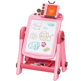 Aga4Kids Dětská tabule na fixy 2v1 Růžová