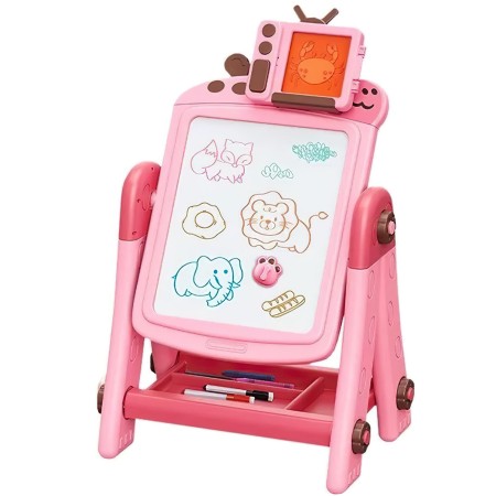 Aga4Kids Dětská tabule na fixy 2v1 Růžová