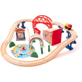 Aga4Kids Dřevěná vláčkodráha 30 dílů DS5646