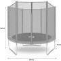 Aga SPORT TOP Trampolína 250 cm Růžová + ochranná síť + žebřík