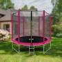 Aga SPORT TOP Trampolína 250 cm Růžová + ochranná síť + žebřík