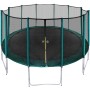 Aga SPORT PRO Trampolína 500 cm Tmavě zelená + ochranná síť + žebřík + kapsa na obuv