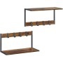 Set 2 nástěnných poliček, mdf, hnědá, ABP-E1083 OLW