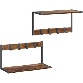 Set 2 nástěnných poliček, mdf, hnědá, ABP-E1083 OLW