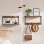 Set 2 nástěnných poliček, mdf, hnědá, ABP-E1083 OLW