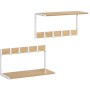 Set 2 nástěnných poliček, mdf, béžová, ABP-E1083 WT