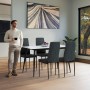 Jídelní set s 4 židlemi, 130x70x76cm, keramika, mramor, ASE-1004 BK2