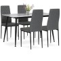 Jídelní set s 4 židlemi, 130x70x76cm, keramika, mramor, ASE-1004 GREY2