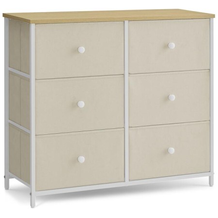 Komoda 80x30x71cm, kov, béžová, AUK-E1033 WT