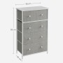 Komoda 56x30x93cm, kov, šedá, AUK-E1051 GREY