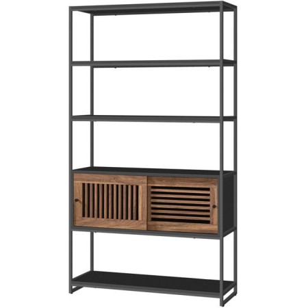 Regál, mdf, černá, AUR-E1121 BK