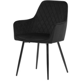 Jídelní židle, černá, sametová látka, DCH-215 BK4