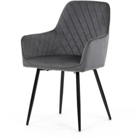 Jídelní židle, šedá, sametová látka, DCH-215 GREY4