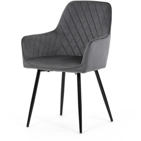 Jídelní židle, šedá, sametová látka, DCH-215 GREY4