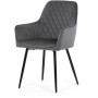 Jídelní židle, šedá, sametová látka, DCH-215 GREY4