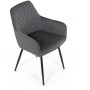 Jídelní židle, šedá, sametová látka, DCH-215 GREY4