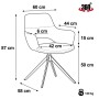 Jídelní židle, šedá, látka, DCH-D1320 GREY2
