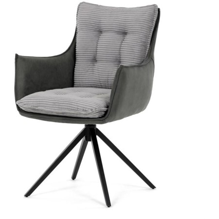 Jídelní židle, šedá, manšestrová látka, DCH-D1345 GREY2