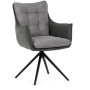 Jídelní židle, šedá, manšestrová látka, DCH-D1345 GREY2