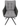Jídelní židle, šedá, manšestrová látka, DCH-D1345 GREY2