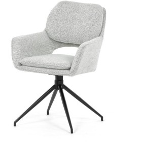 Jídelní židle, krémová, látka bouclé, DCH-T1156 CRM2