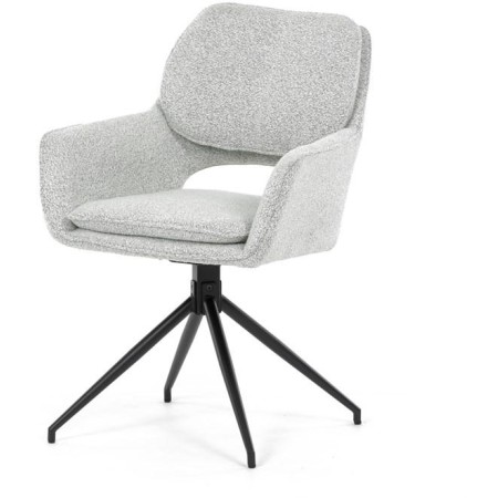 Jídelní židle, krémová, látka bouclé, DCH-T1156 CRM2