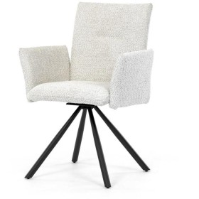 Jídelní židle, krémová, látka bouclé, DCH-W1117 CRM2