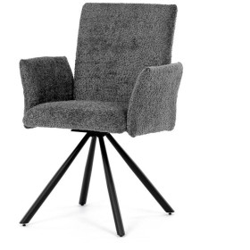 Jídelní židle, šedá, látka bouclé, DCH-W1117 GREY2